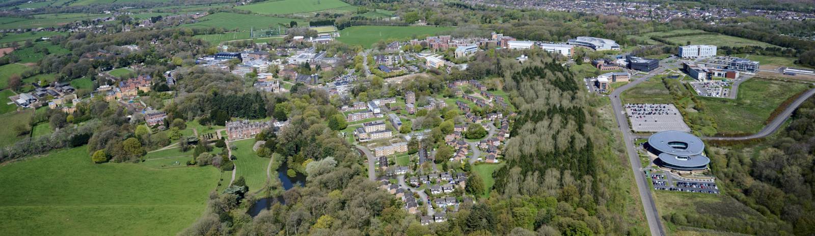 An aerial photo of Keele's Campus